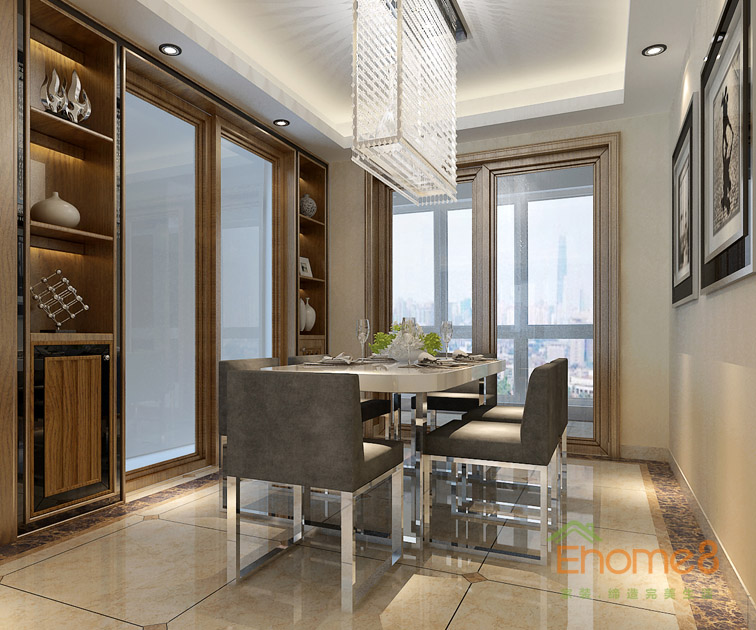 108㎡三房一廳美式風(fēng)格餐廳裝修效果圖.jpg