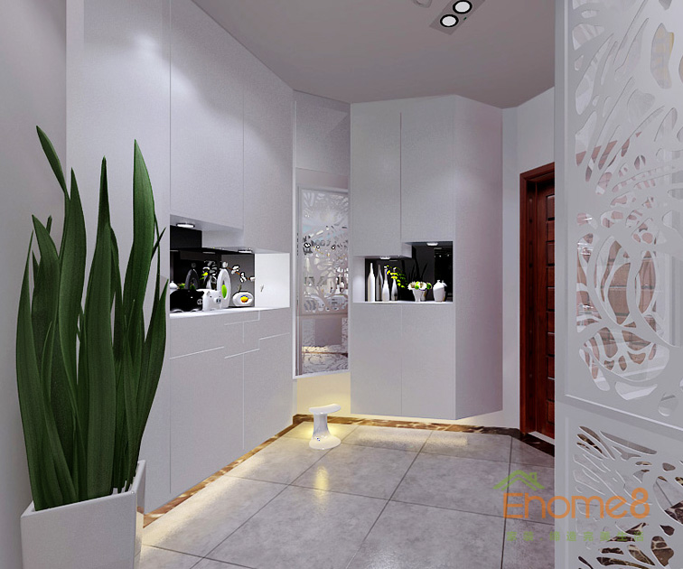 78㎡兩房一廳美式風格入戶裝修效果圖