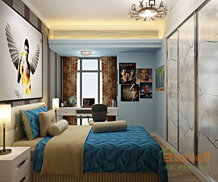 158㎡四房兩廳法式風(fēng)格男孩房全局裝修效果圖.jpg