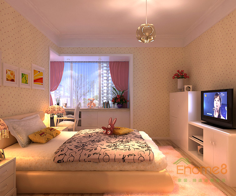 158㎡四房兩廳法式風(fēng)格女孩房全局裝修效果圖.jpg