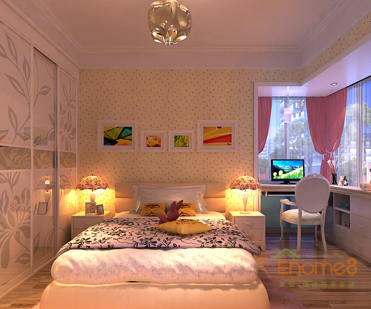 158㎡四房兩廳法式風(fēng)格女孩房裝修效果圖.jpg