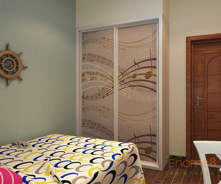 75㎡兩房一廳美式風(fēng)格兒童房衣柜裝修效果圖