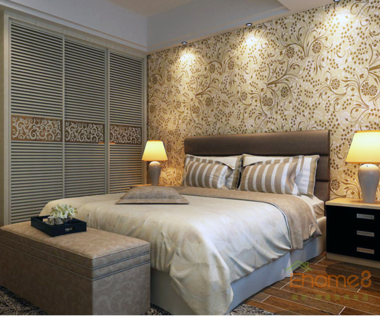 75㎡兩房一廳美式風(fēng)格主人房裝修效果圖