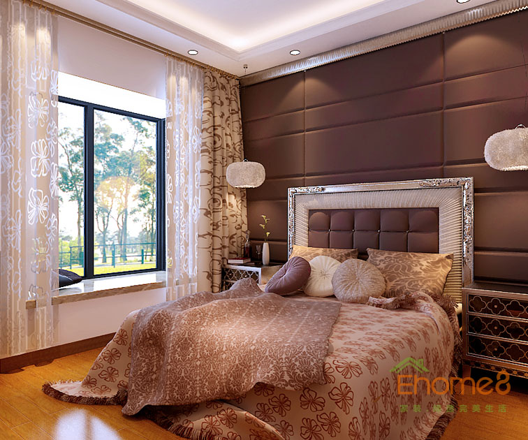 102㎡三房一廳法式風(fēng)格主臥裝修效果圖