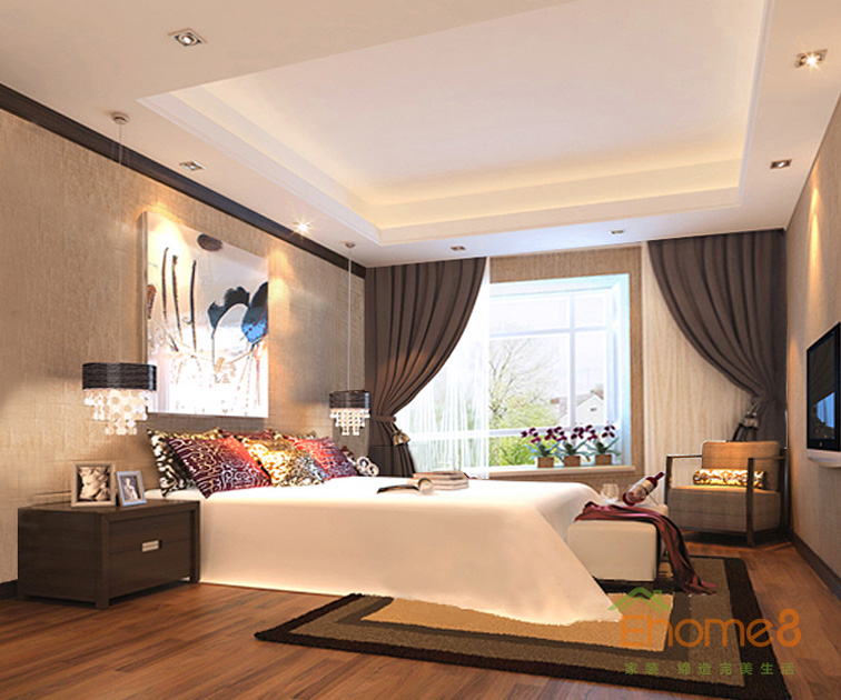 74㎡兩房一廳法式風(fēng)格主人房裝修效果圖