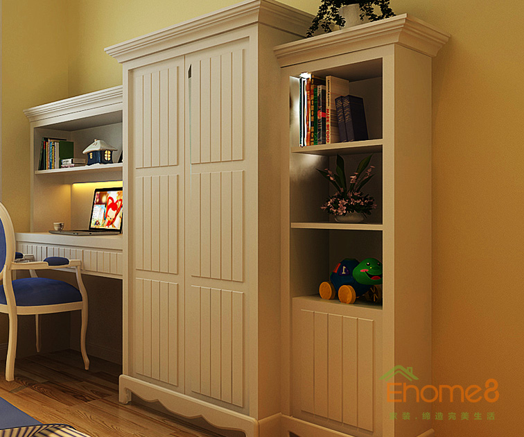 95㎡三房一廳美式風(fēng)格兒童房書桌裝修效果圖