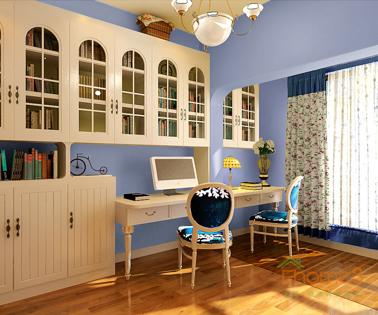 73㎡兩房一廳地中海風格書房裝修效果圖