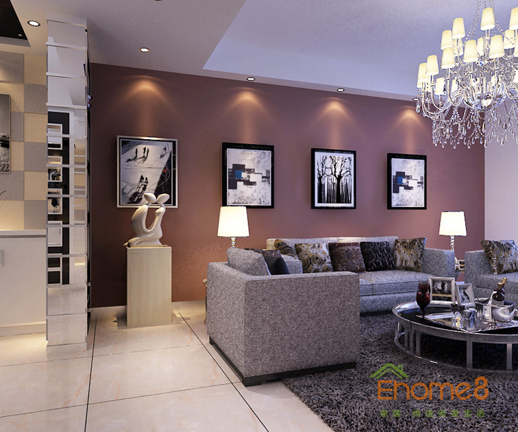 72㎡兩房一廳法式風(fēng)格客廳裝修效果圖