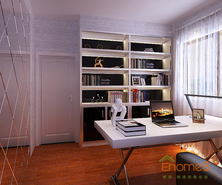 72㎡兩房一廳法式風(fēng)格書房裝修效果圖