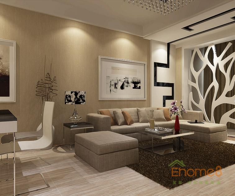 95㎡三房一廳法式風(fēng)格客廳沙發(fā)裝修效果圖