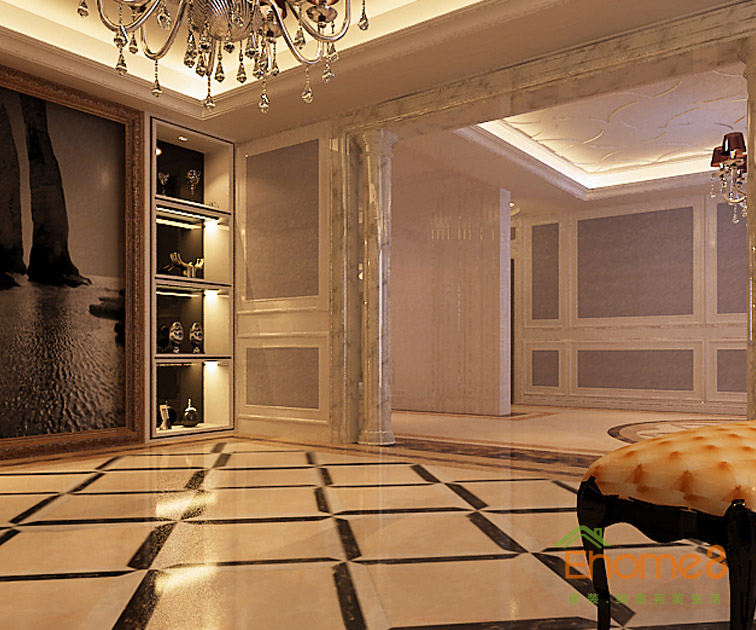 165㎡躍層歐式風(fēng)格入戶裝修效果圖