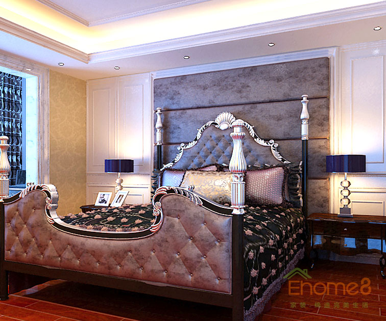 165㎡躍層歐式風(fēng)格主人房裝修效果圖